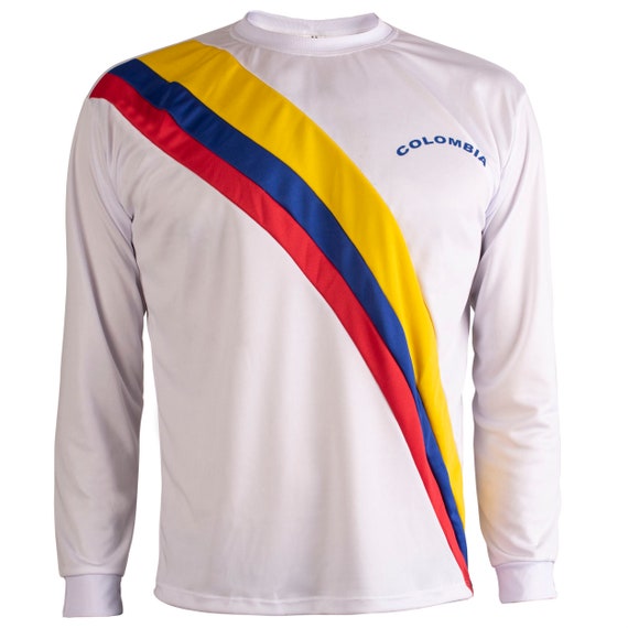 Vakantie alarm uitgehongerd Colombia Shirt Retro Football Long Sleeve Mens Top - Etsy