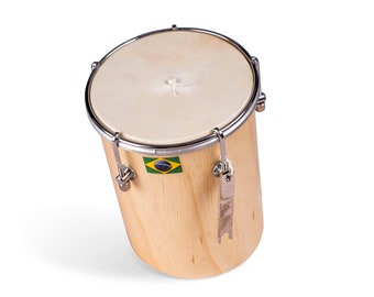 6" or 8" Afro Brasilian Leather Kuˈikɐ Cuica Natural Wooden Friction Drum Samba Musical Instrument