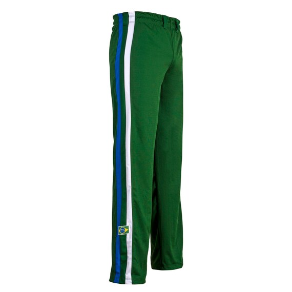 Unisex Brazil Flag Green Yellow Capoeira Martial Arts Sport Cord Trousers Pants