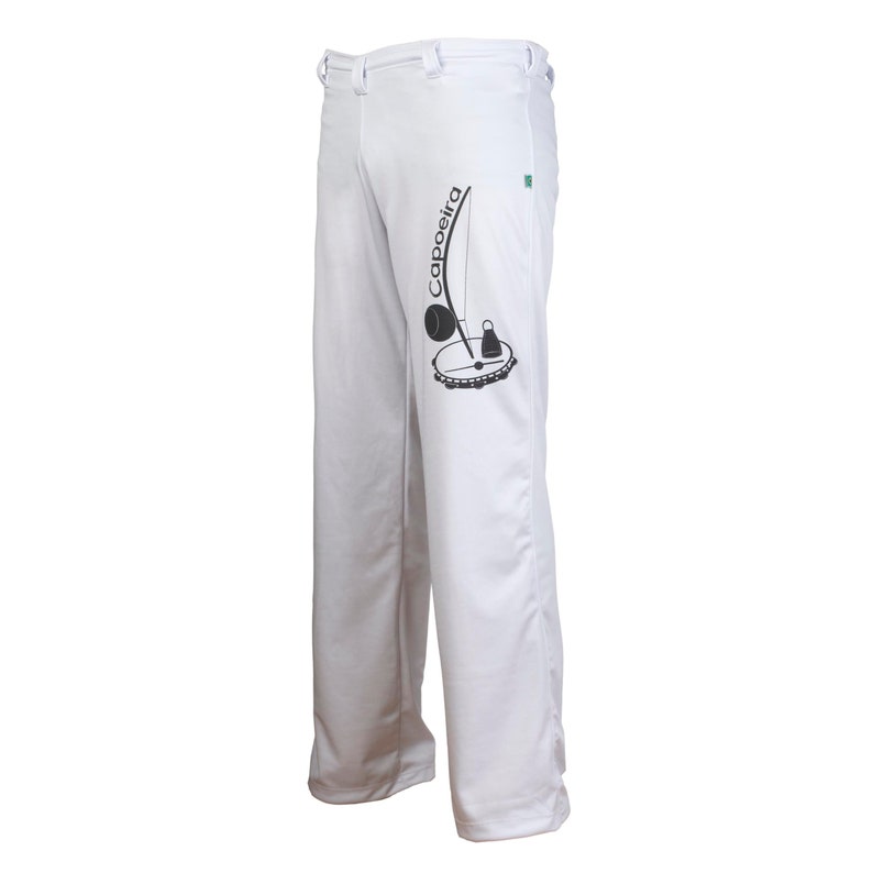 Capoeira Pants White Berimbau Print On Thigh