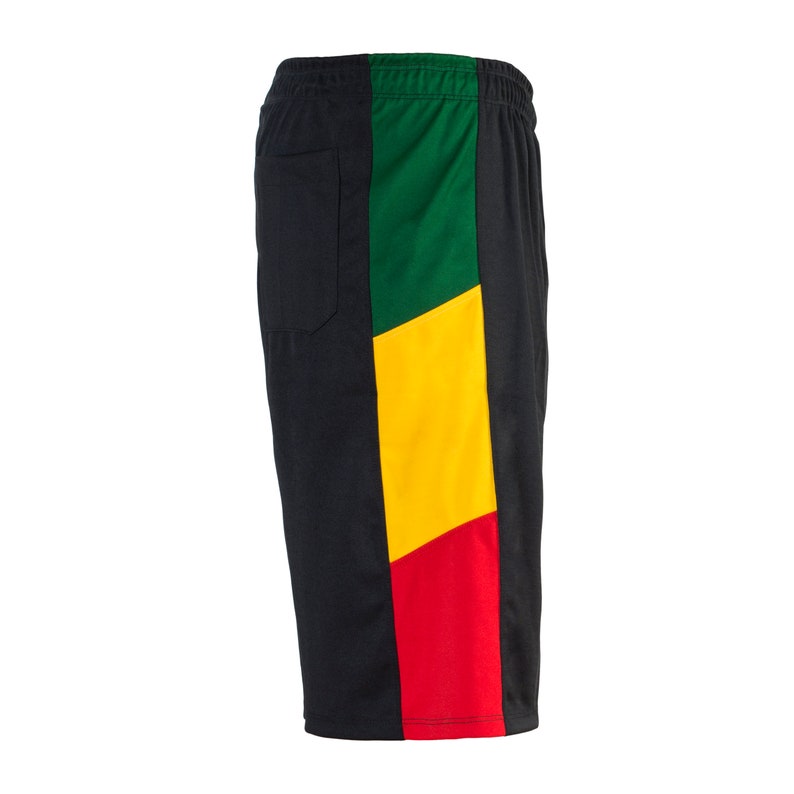 Jamaica Style Mens Black green/yellow/red Reggae Style Sports Bermuda