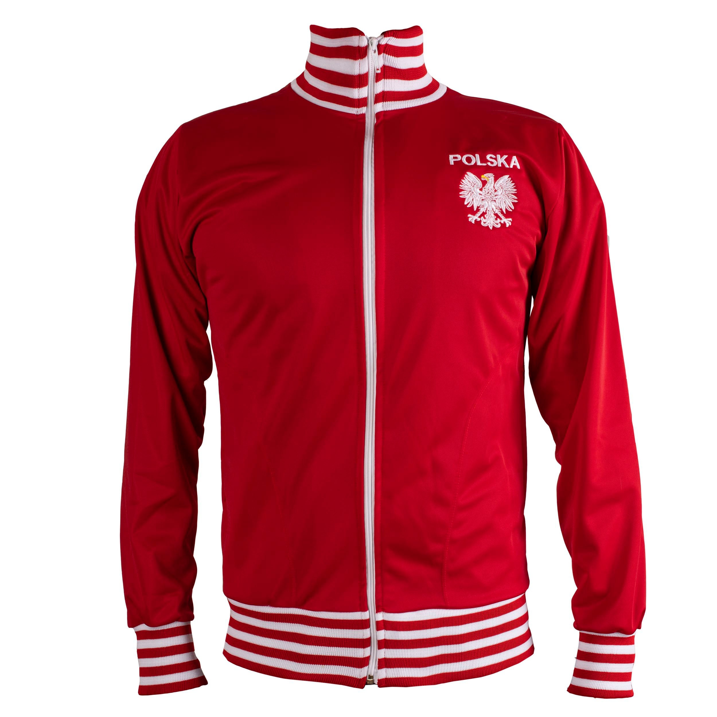 Image of Poland/Polska Jacket Retro Football Tracksuit Zipped Men Top