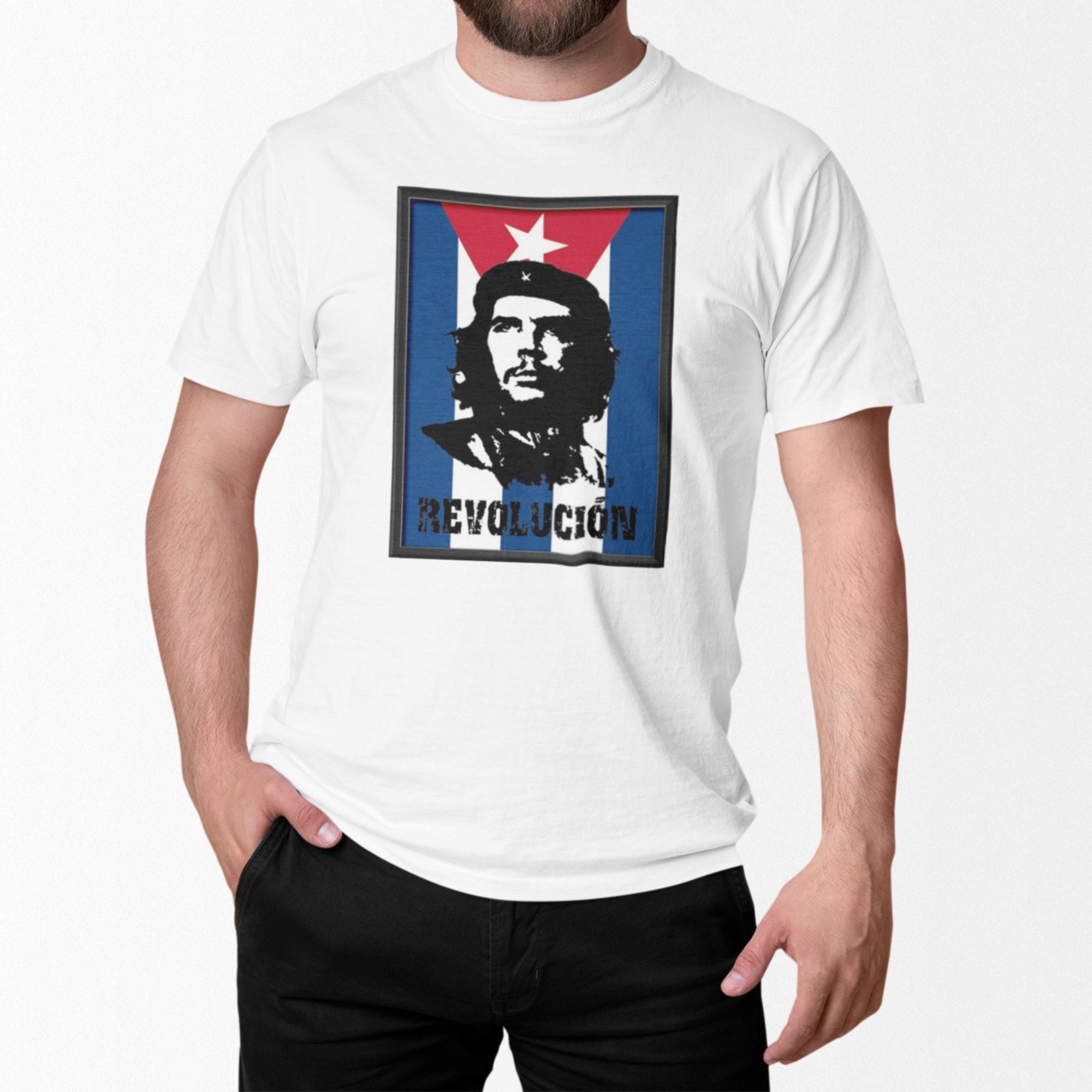  Che Guevara Tshirt Black with Red Classic Che Image and Speech  : Clothing, Shoes & Jewelry