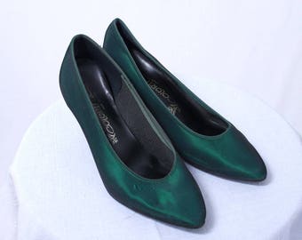 green quilted heels