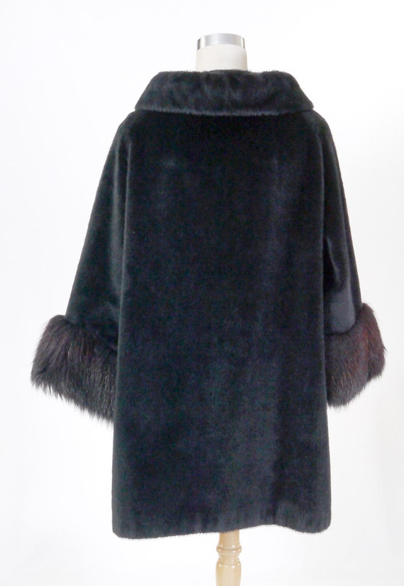 Vintage Women's Black Faux Fur Coat - IRVING POSL… - image 4