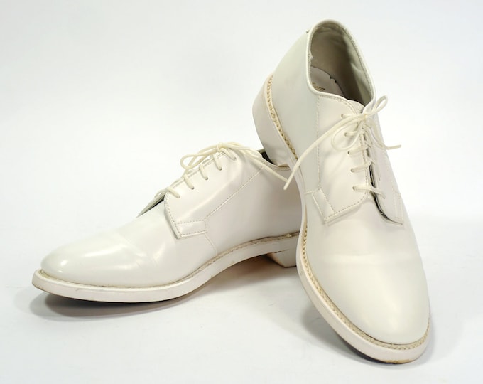 Vintage Men's White Leather Dress Shoes / Bates / Size 8 Etsy