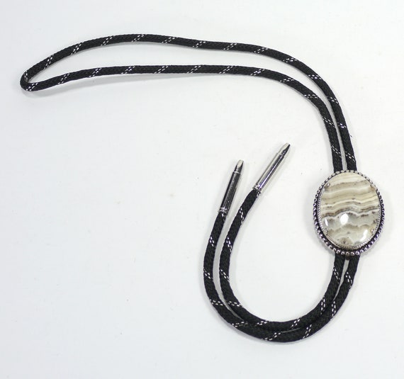 Vintage Agate Bolo Tie - Agate Bolo - Bolo Neck T… - image 2