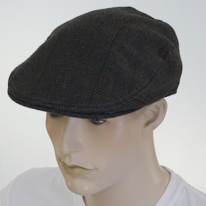 Vintage Bobby Jones Men&#39;s Plaid Newsboy Cap - Gentelman Sport Cap - Lamps Wool Cap - Gatsby Hat - Made in Scotland - Lined Newsboy Cap