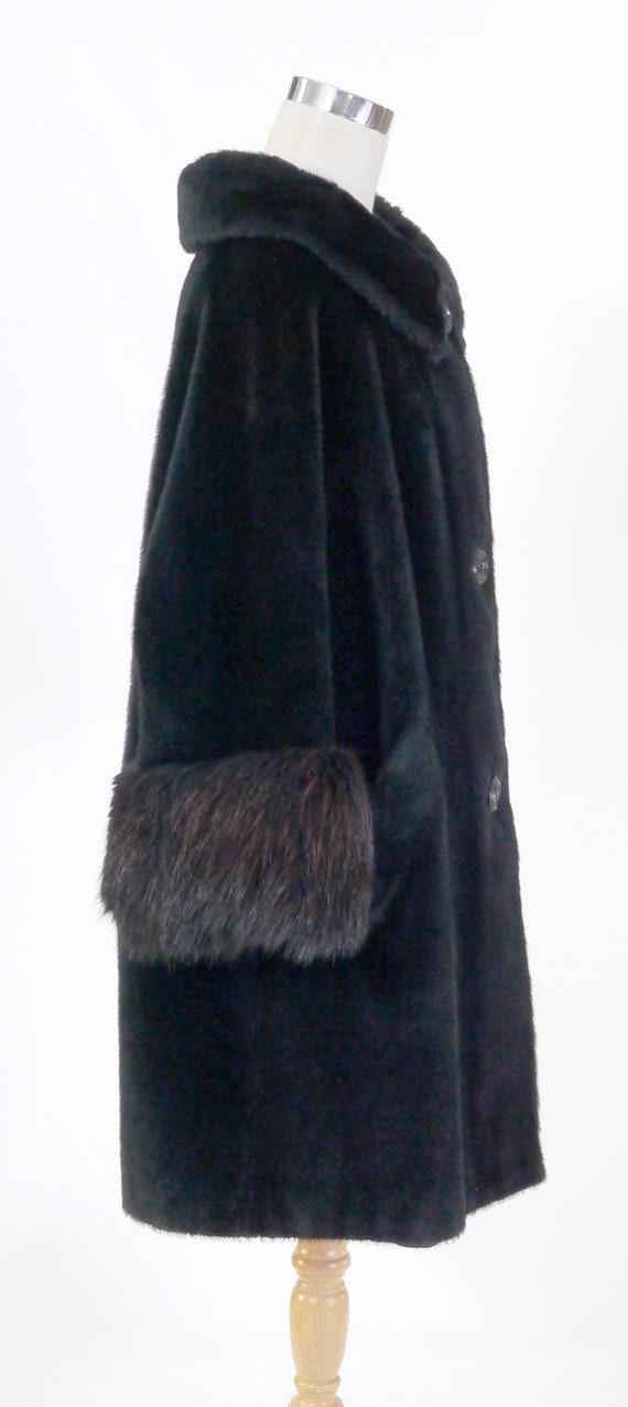 Vintage Women's Black Faux Fur Coat - IRVING POSL… - image 5