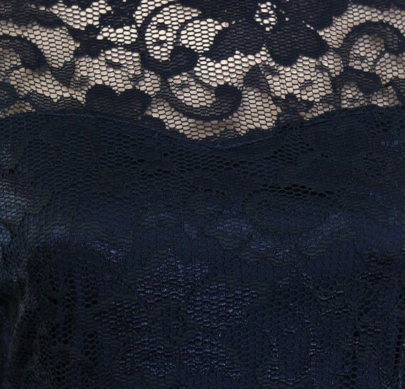 Vintage Navy Blue Lace Dress - Long Sleeve Lace D… - image 7