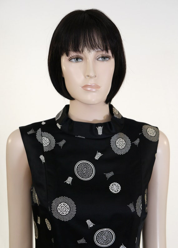 Adult Women's Asian Black Satin Maxi Dress - Blac… - image 2