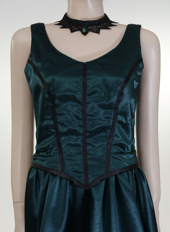 Vintage Wild West Saloon Girl Costume + Boa / Emerald… Gem