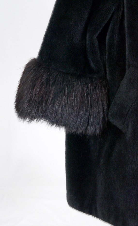 Vintage Women's Black Faux Fur Coat - IRVING POSL… - image 8