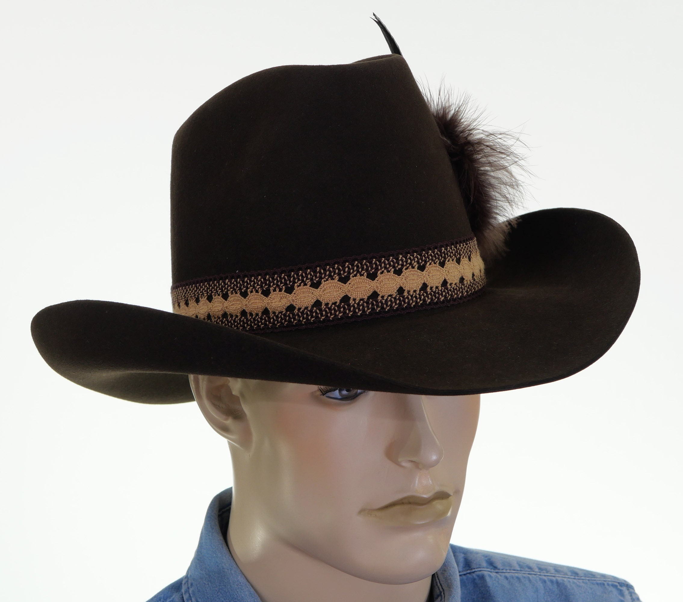Vintage Brown Stetson Cowboy Hat 5X Beaver Fur Felt Stetson Cowboy Hat vintage-brown-stetson-cowboy-hat-5x-beaver-fur-felt-stetson-cowboy-hat