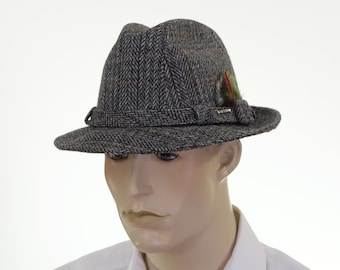 Vintage Stetson Tweed Fedora -  Fully Lined - Size 7 (Small) - Fedora - Stetson Fedora - Men's Tweed Fedora - Men's Hat