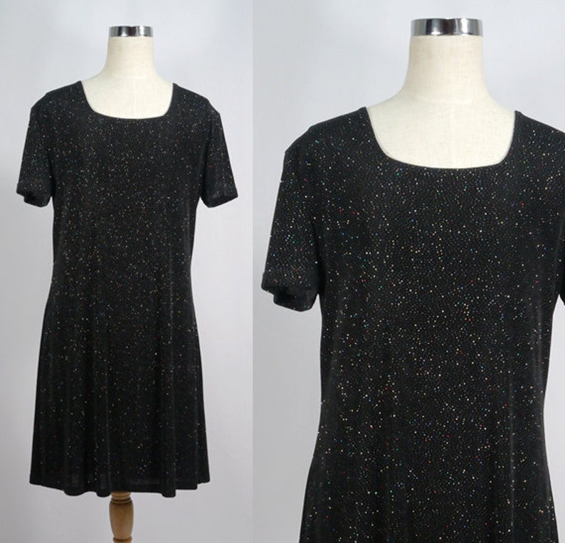 black sparkly tunic dress