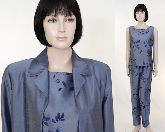 Vintage 90's AGB Byer Pant Suit - Steel Blue 3 Pie