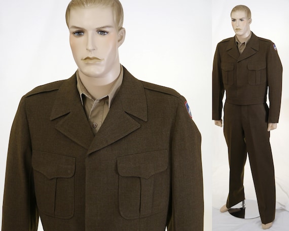 Vintage Army Eisenhower Uniform - Cropped Jacket,