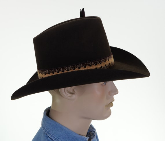 Vintage Brown Stetson Cowboy Hat - 5X Beaver Fur … - image 2