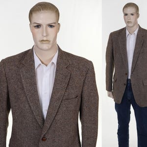 Vintage Austin Reed Tweed Sport Coat - Brown Tweed Sport Coat - Chest 38&quot; - Leather Buttons - 3 Pockets - Tailored in USA - Wool Sport Coat