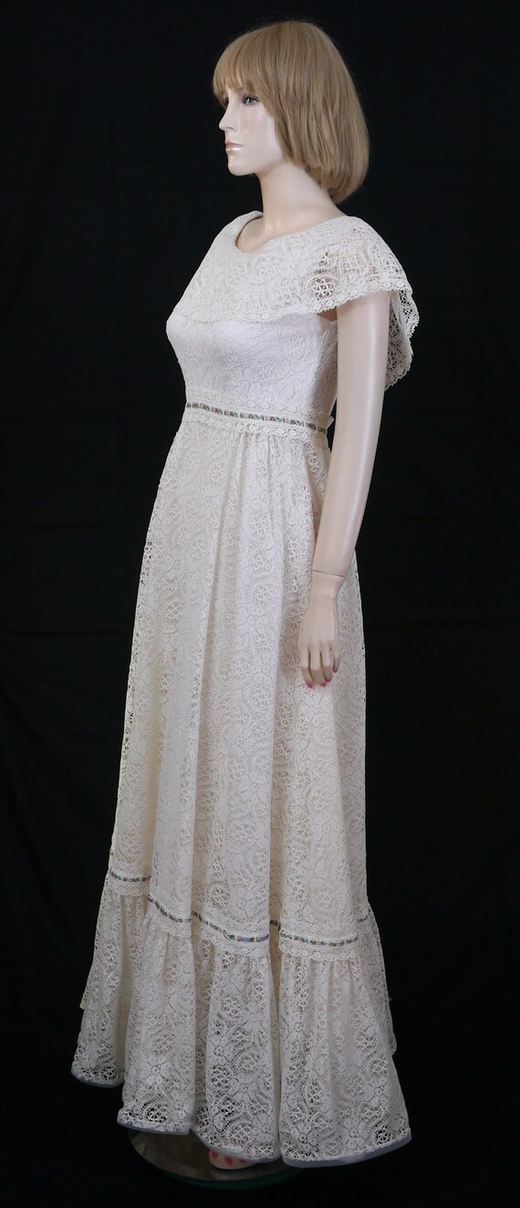 Vintage 1970s Lace Wedding Dress - House of Bianc… - image 3