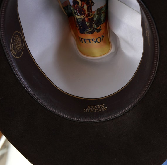 Vintage Brown Stetson Cowboy Hat - 5X Beaver Fur … - image 8