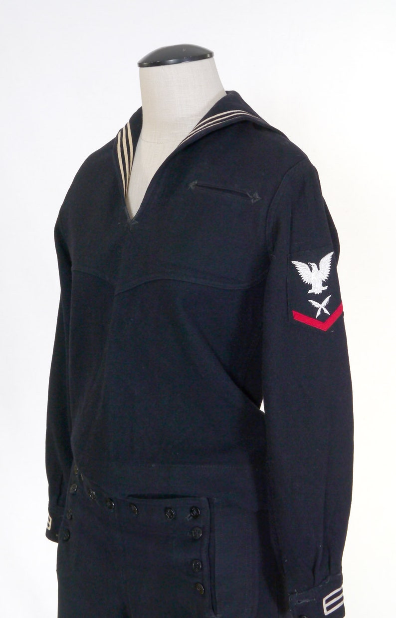 Vintage WWII U.S. Navy Dress Blue Service Uniform Top & | Etsy