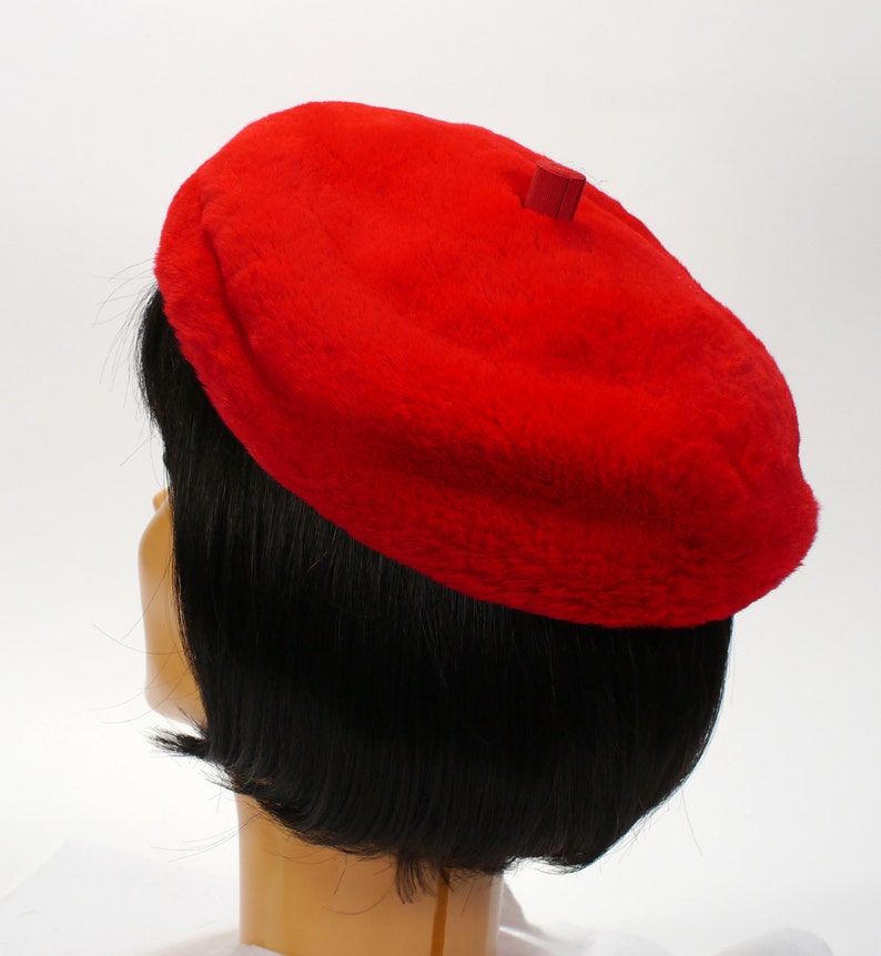 Vintage 1950's Red Fur Beret With Band / Filbert Orcel Jr - Etsy