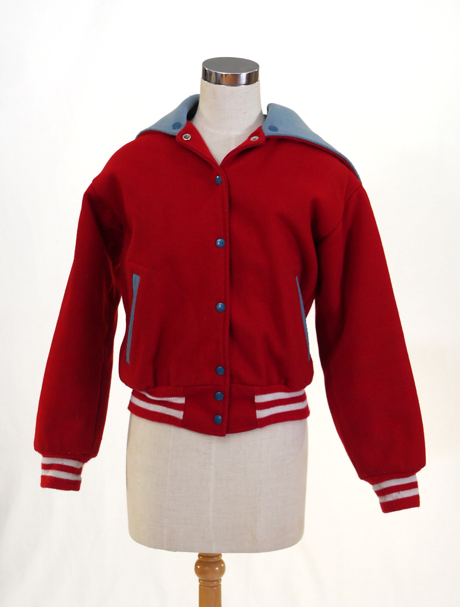 Vintage Hooded Varsity Cheerleader Jacket Wool Cheerleader Etsy