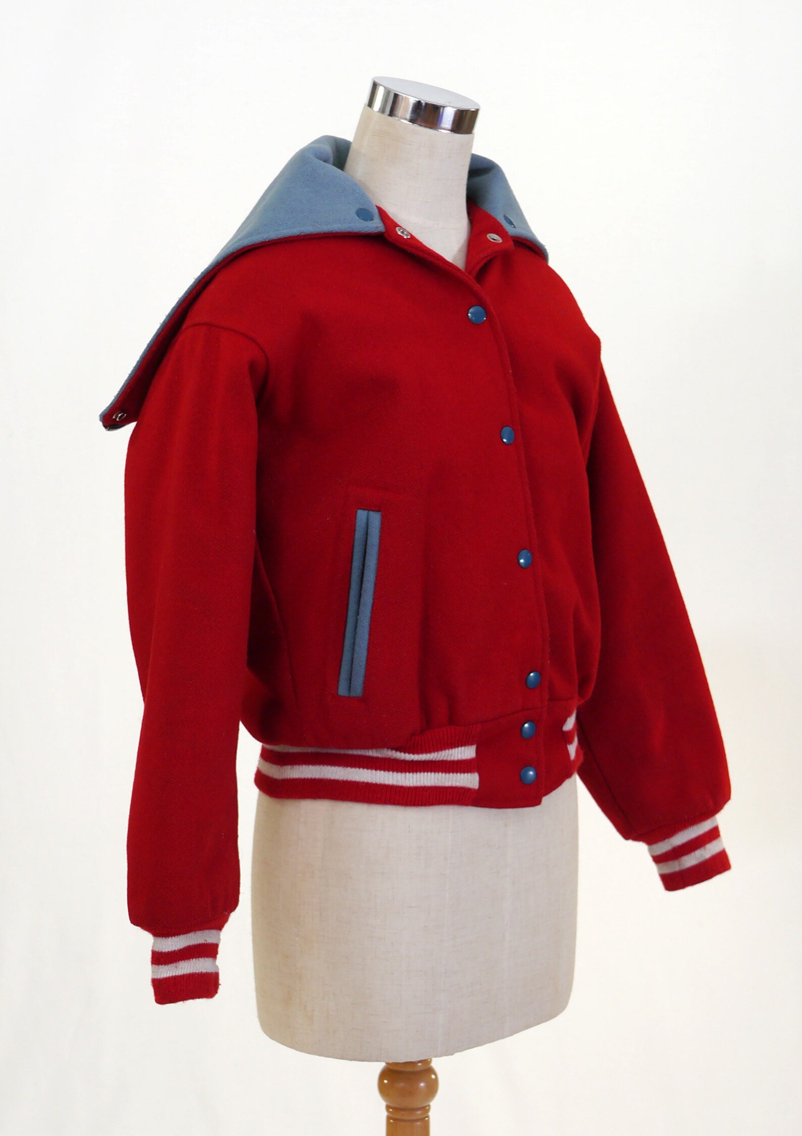 Vintage Hooded Varsity Cheerleader Jacket Wool Cheerleader Etsy