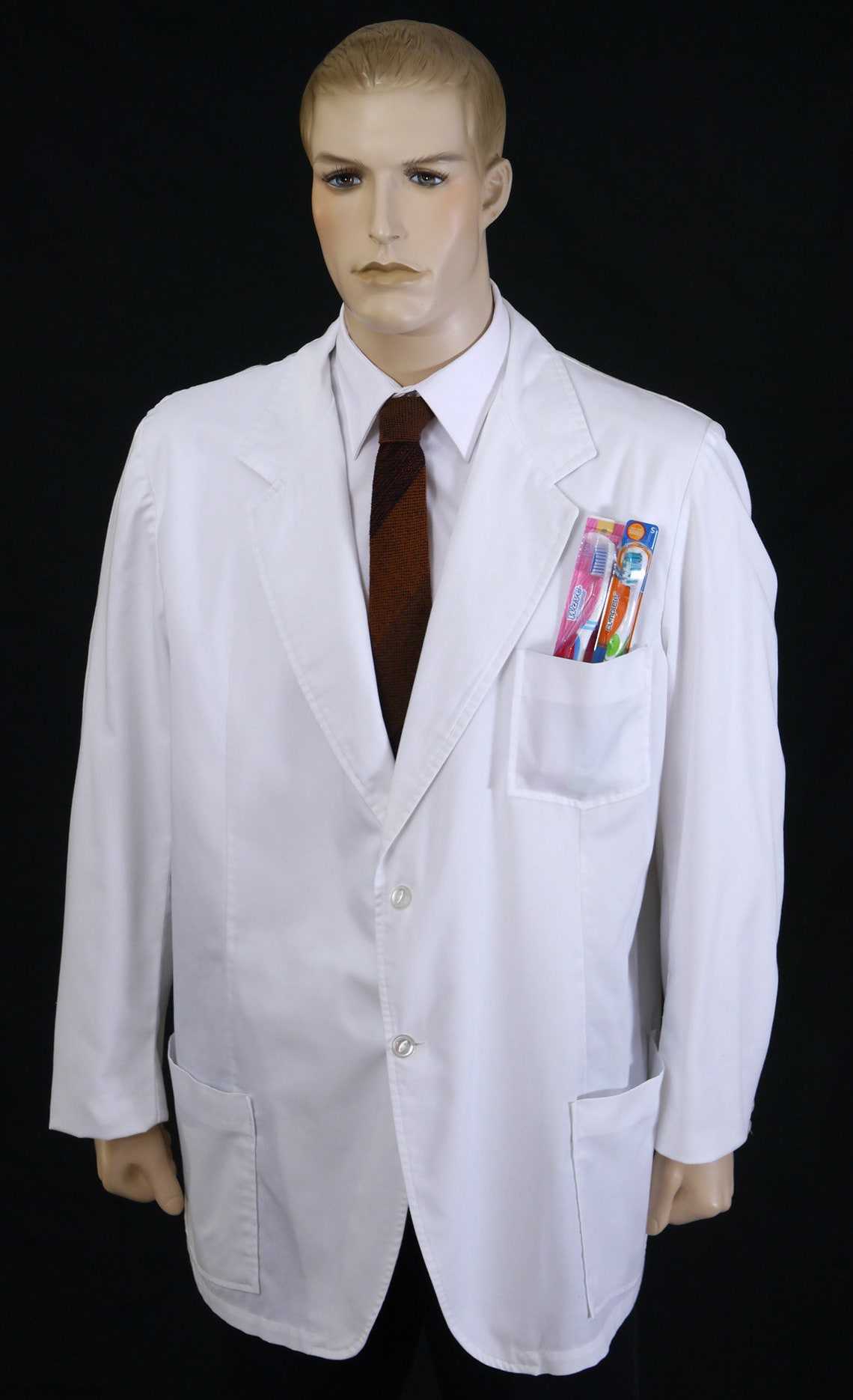 Vintage Dentist Lab Coat Halloween Costume Men's Costume Size Large Mr