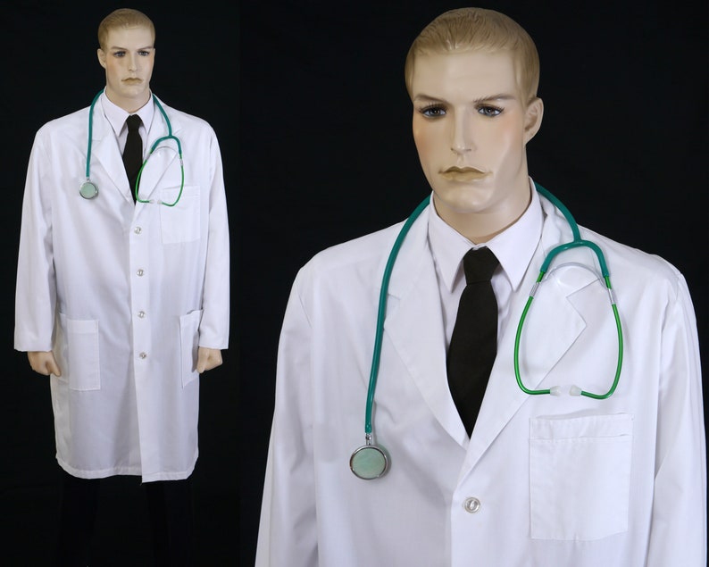 46 Chest Vintage Doctor/'s Lab Coat White Lab Coat Size Large Mr Stethoscope Barco Men/'s Costume Halloween Costume