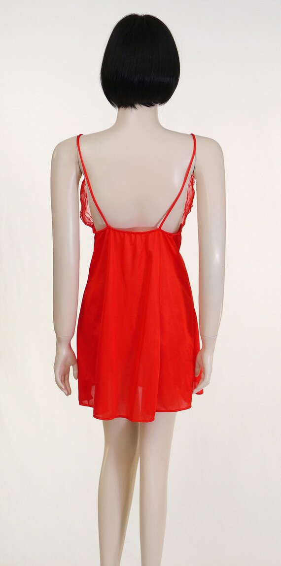 Vintage Red Babydoll & Robe Set - 2 Piece Lingeri… - image 6