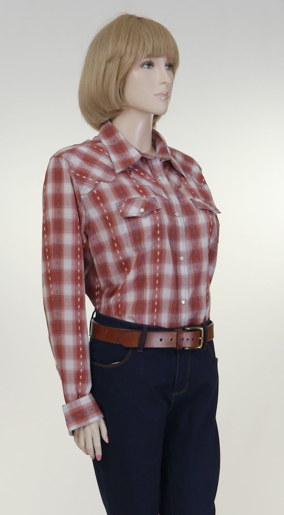 Vintage Women's Wrangler Western Shirt - Pearl Sn… - image 4