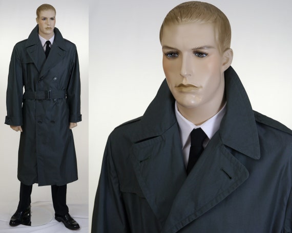 Vintage 1970s Men's Army Green Trench Coat Size 42 Large - Etsy