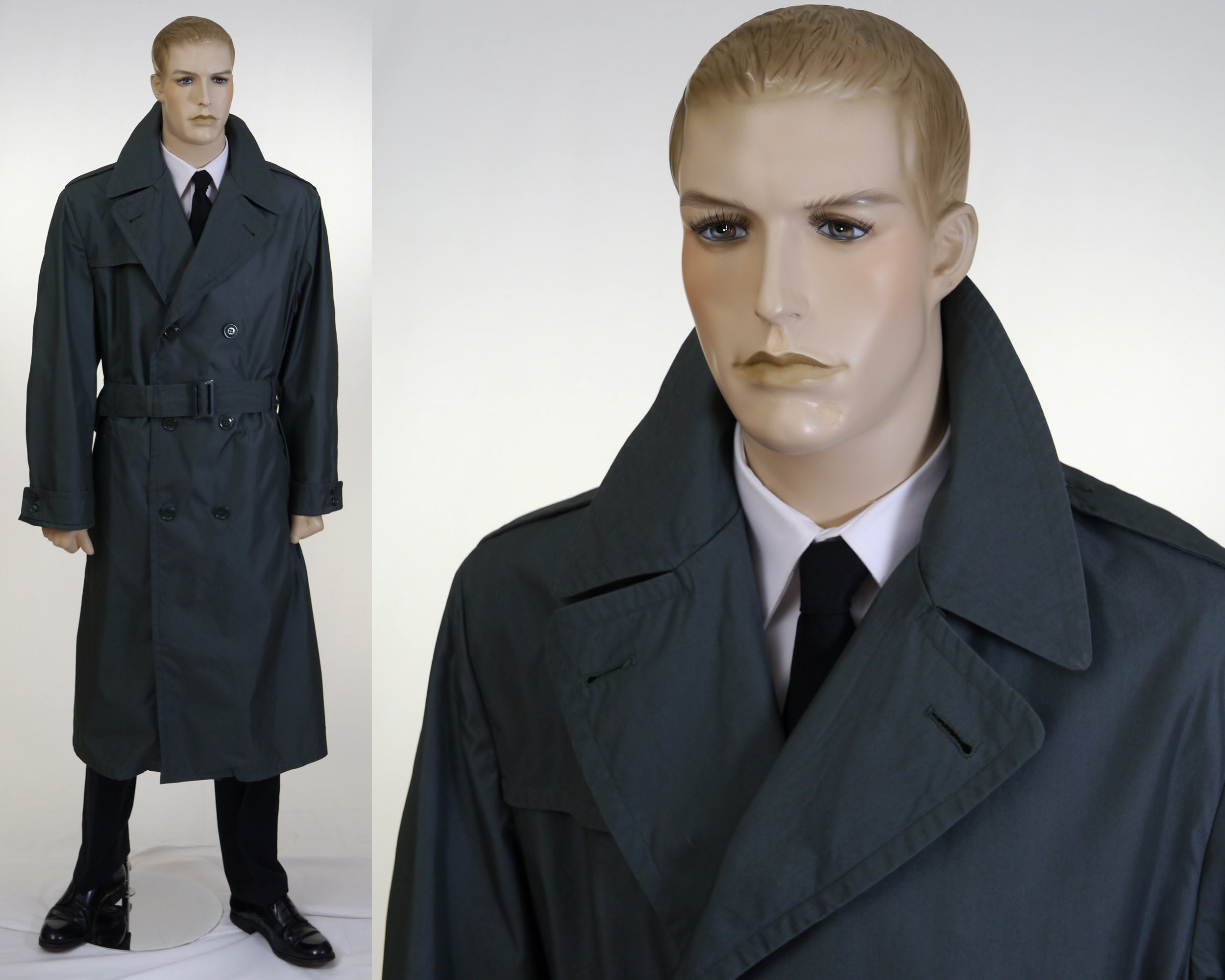 Vintage 1970s Men s Army Trench Coat Size 42 Large Military