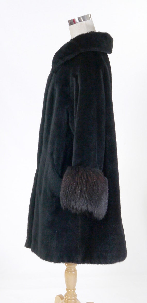 Vintage Women's Black Faux Fur Coat - IRVING POSL… - image 3