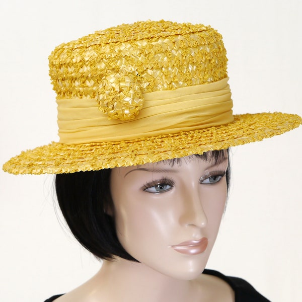 Straw Boater Hat Etsy