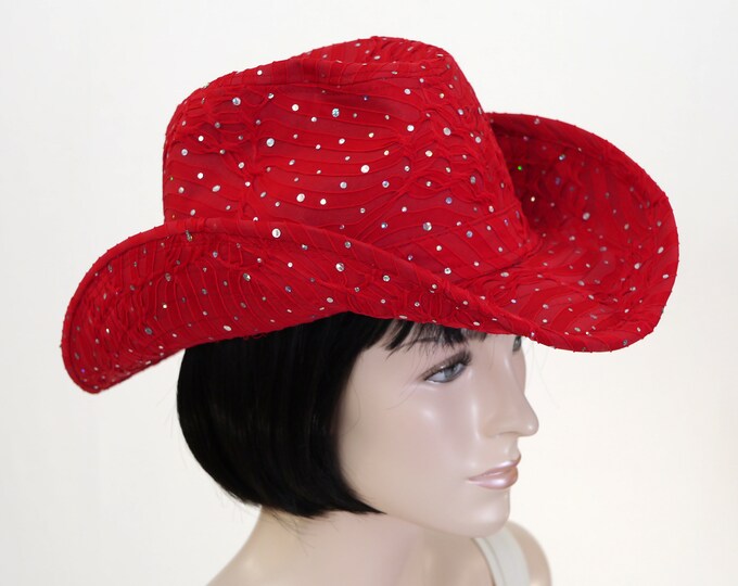 Vintage Women's Red Cowboy Hat Something Special Red Etsy