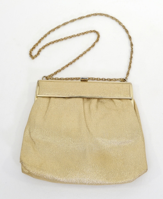 Vintage Gold Lame Handbag - 1960's - Gold Evening 