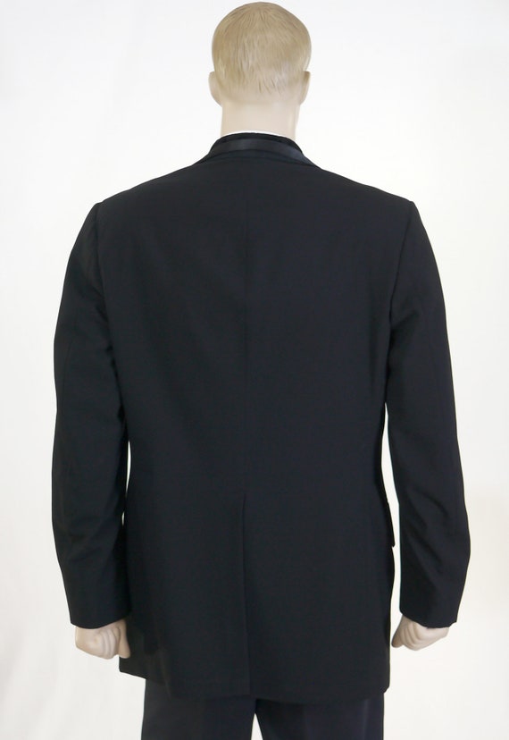 Vintage Men's Crushed Velvet Lapel Black Tuxedo D… - image 5