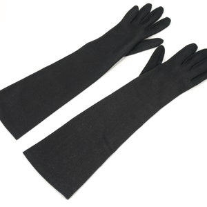 Vintage Ladies Black Evening Gloves - Size Small - 1960s - Mid Century - Formal Gloves - Stage Gloves - Long Nylon Gloves