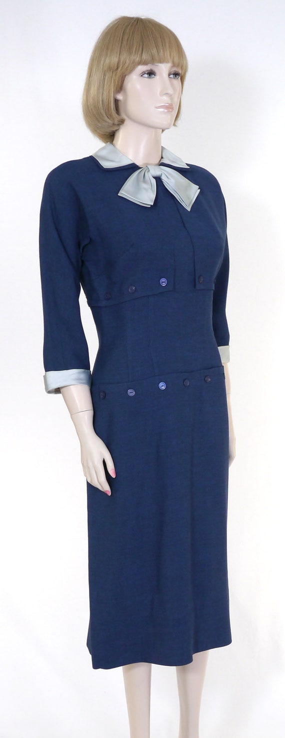 Vintage 1940s Drop Waist Dress - Bloomfield Junio… - image 7