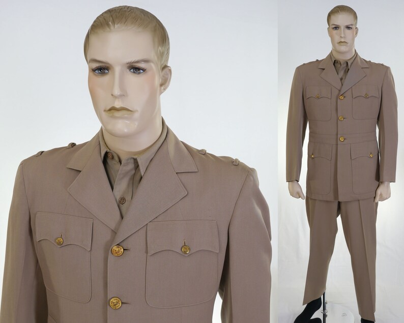 Vintage US Navy Officer's Service Dress Khaki SDK Uniform 3 Piece US