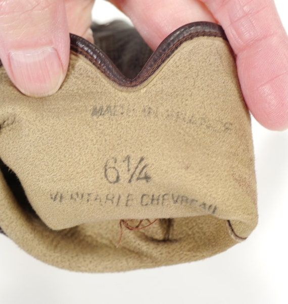 Vintage Ladies Brown Chevreau Leather Gloves / Sh… - image 5