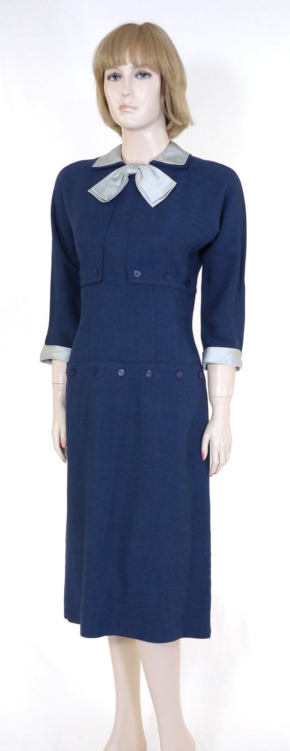 Vintage 1940s Drop Waist Dress - Bloomfield Junio… - image 3