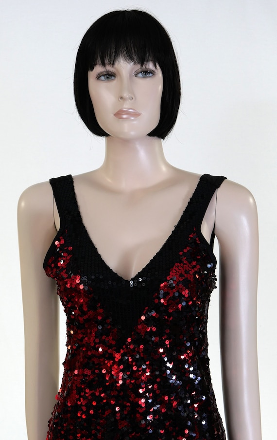 sequin dress spirit halloween Adult Red Sequin Flapper Dress, Medium