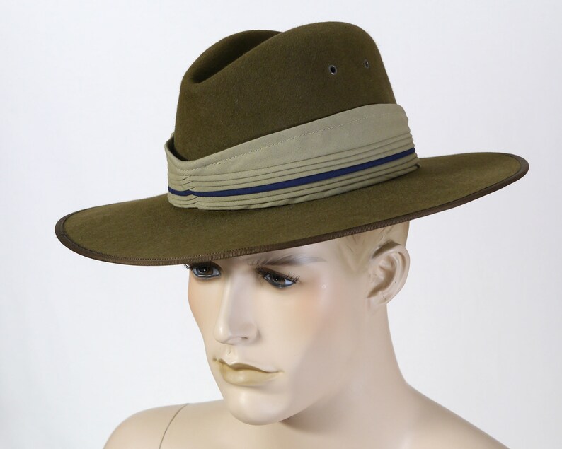 Vintage Aussie Slouch Hat Open Crown Made in Australia Etsy