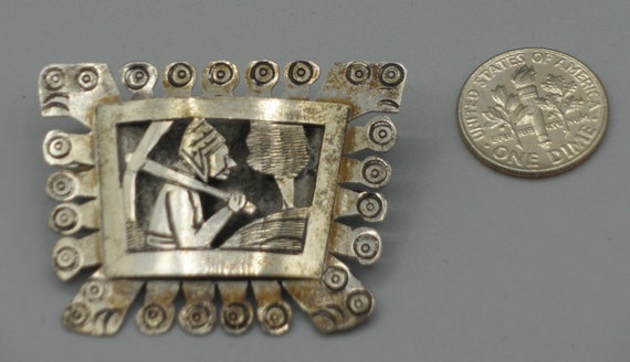 Peru Sterling Miner Pin/Brooch - image 1