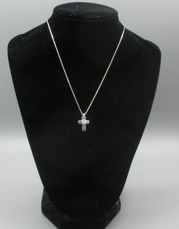 Tateossian London Silver Cross with CZ